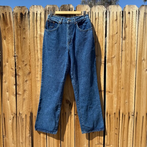 Vintage Denim 90s Enuf Buckle Back Straight Leg Blue Jeans | Size 29 X 30 - Picture 3 of 12